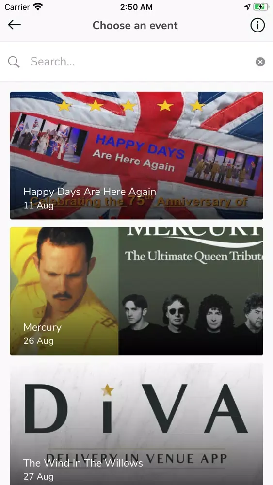Captures d'écran de Deliver In Venue App (DIVA)
