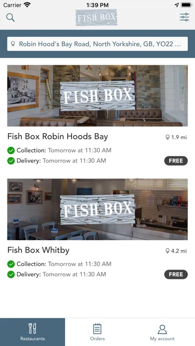 Fish Box Ordering Screenshots