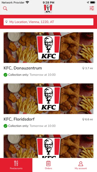 KFC Austria Click & Collect スクリーンショット