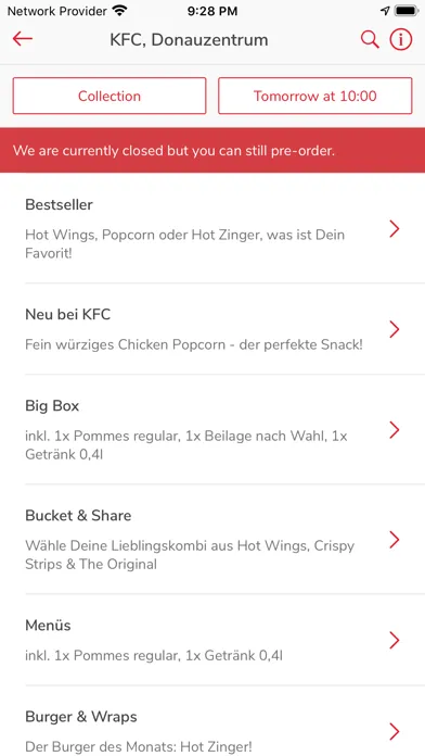 KFC Austria Click & Collect スクリーンショット