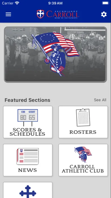 Captures d'écran de Carroll Patriots Athletics