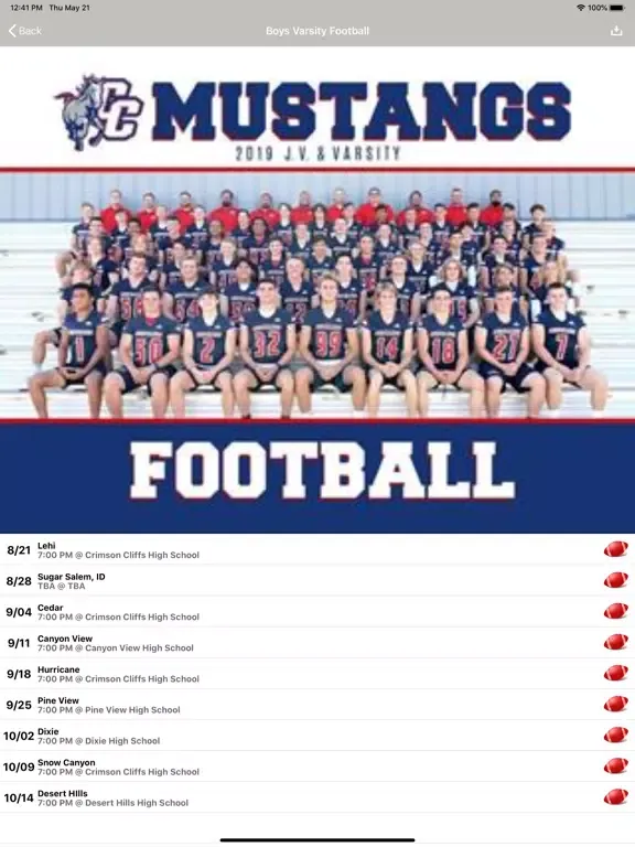 Capturas de pantalla de Crimson Cliffs Mustangs iPad 