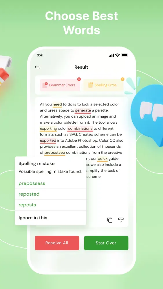 Capturas de pantalla de Grammar Checker