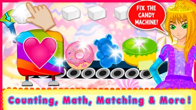 Valentine's Princess Candy Kitchen -  Educational Games for kids & Toddlers to teach Counting Numbers, Colors, Alphabet and Shapes! স্ক্রিনশট