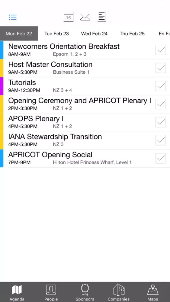APRICOT Conferences سکرین شاٹس