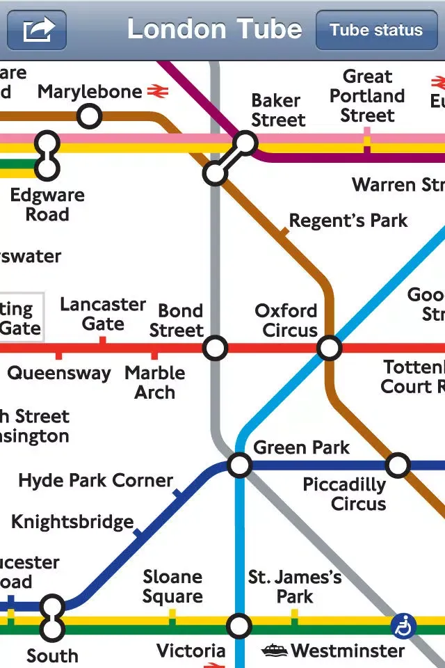 London Tube Map & Status Screenshots