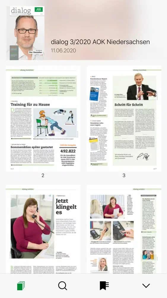 ภาพหน้าจอของ dialog AOK Niedersachsen