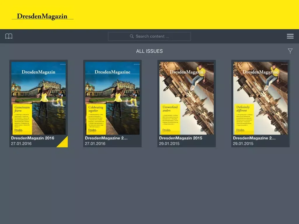 Tangkapan layar DresdenMagazin iPad 