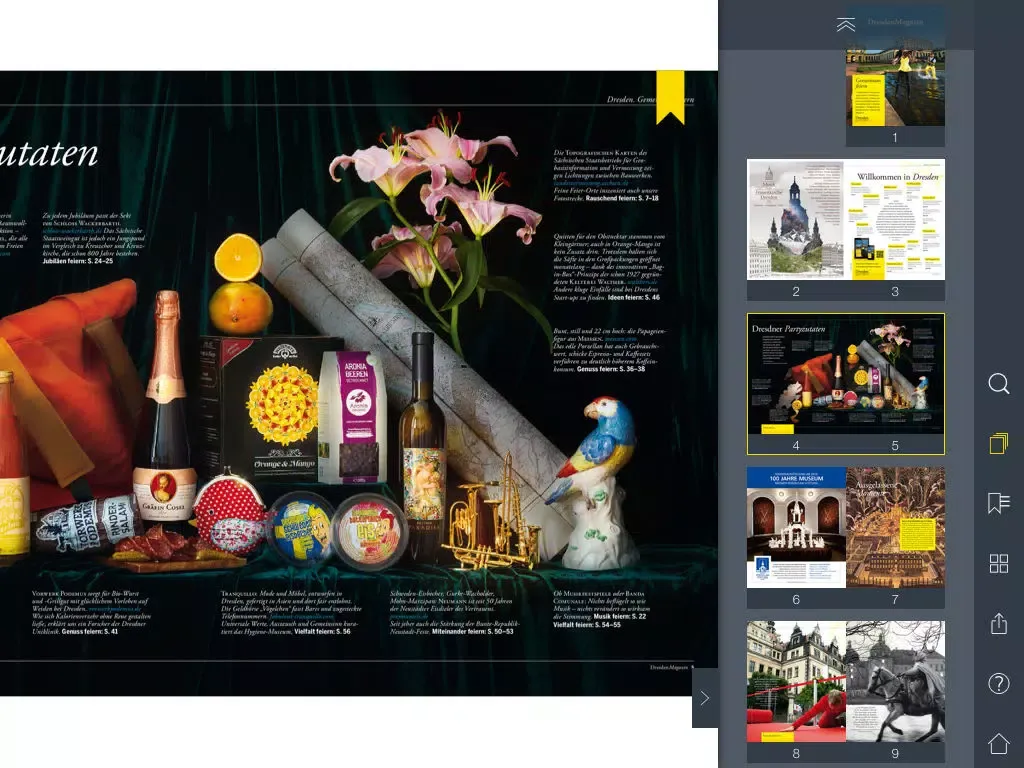 Tangkapan layar DresdenMagazin iPad 
