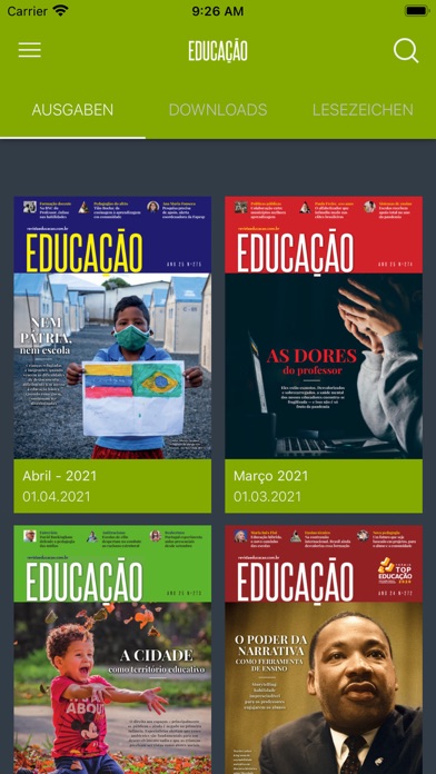 Zrzuty ekranu Revista Educação.