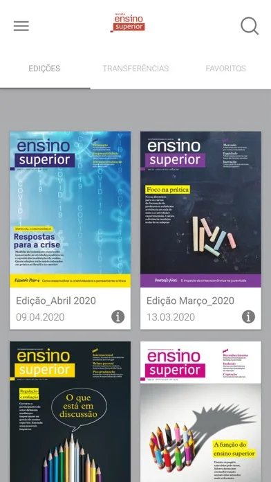 Zrzuty ekranu Revista Ensino Superior