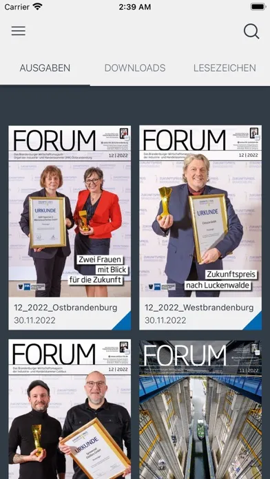 Capturas de tela do Forum IHK-Magazin