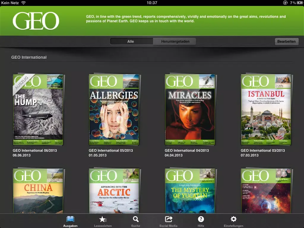 Tangkapan skrin GEO eMagazine iPad 