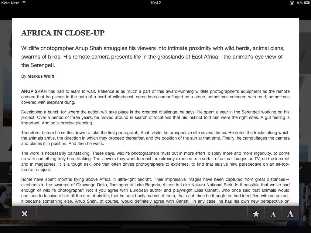 Tangkapan skrin GEO eMagazine iPad 