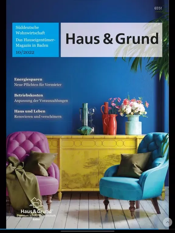Tangkapan layar Haus & Grund Baden Magazin iPad 