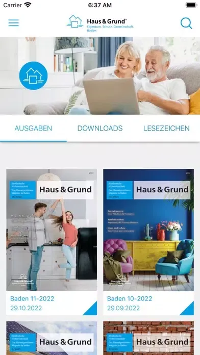 Tangkapan layar Haus & Grund Baden Magazin