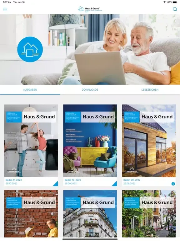 Tangkapan layar Haus & Grund Baden Magazin