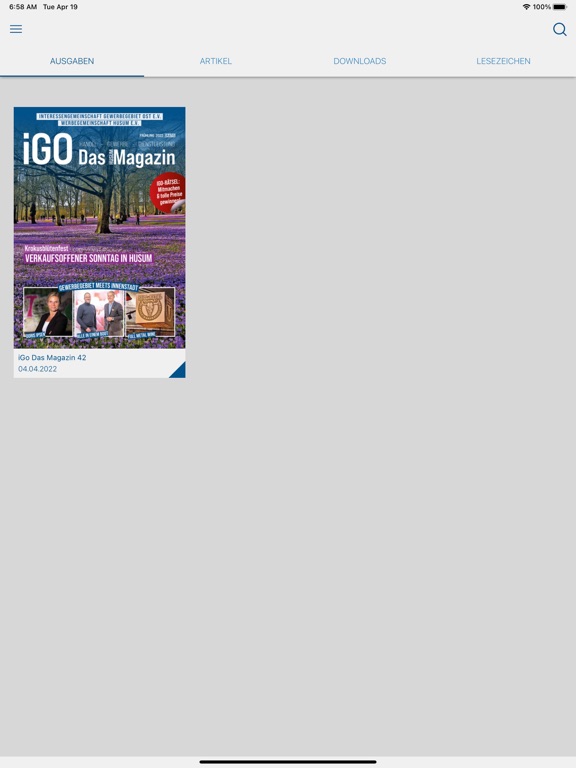 Tangkapan skrin iGO Das Magazin iPad 
