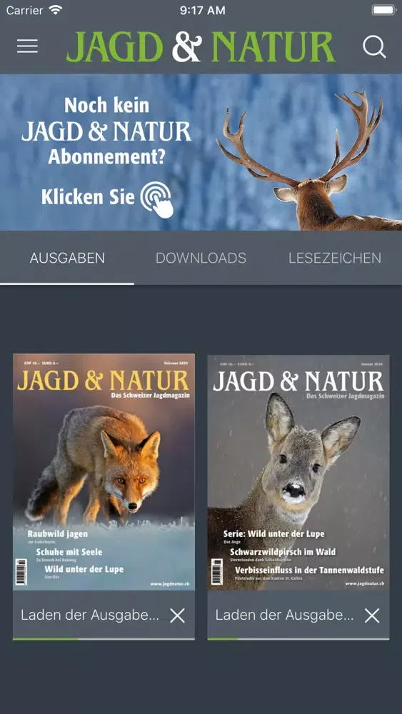 Capturas de tela do Jagd&Natur ePaper