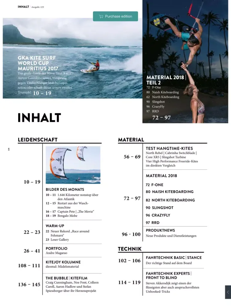 Capturas de tela do Kiteboarding Magazin iPad 