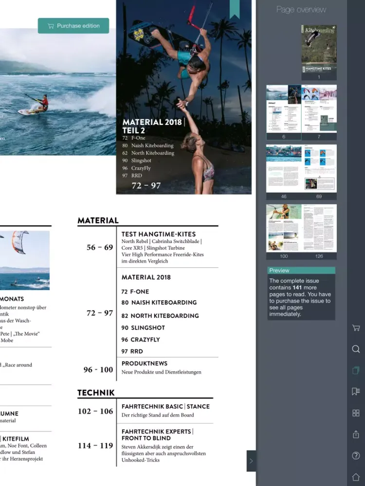 Capturas de tela do Kiteboarding Magazin iPad 