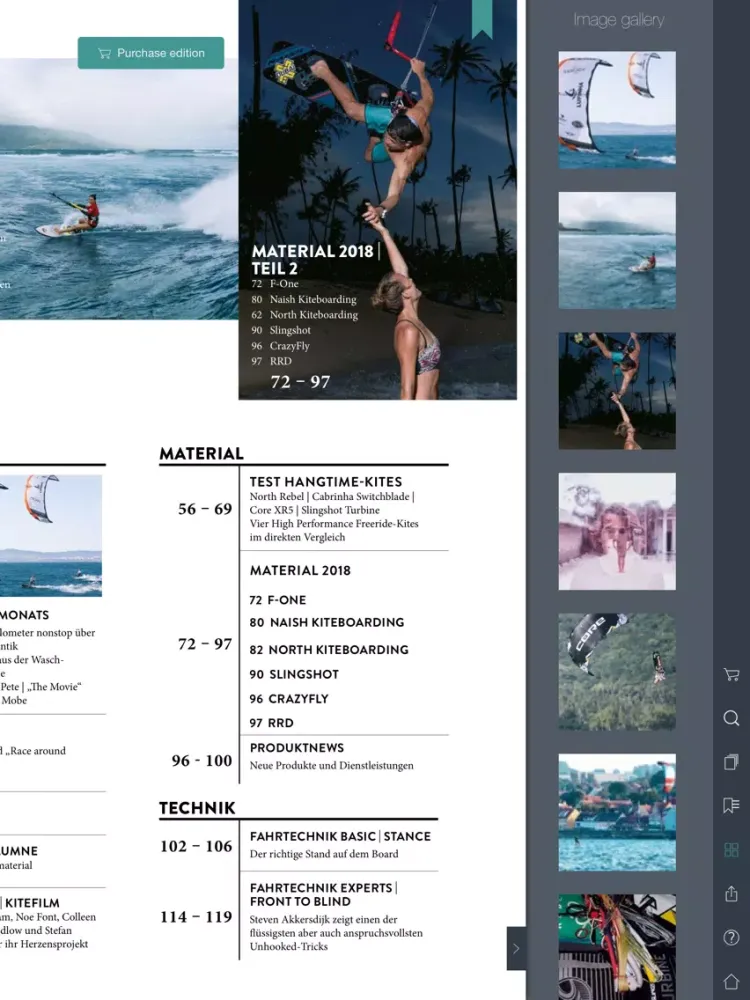 Capturas de tela do Kiteboarding Magazin iPad 