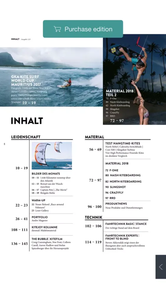 Capturas de tela do Kiteboarding Magazin