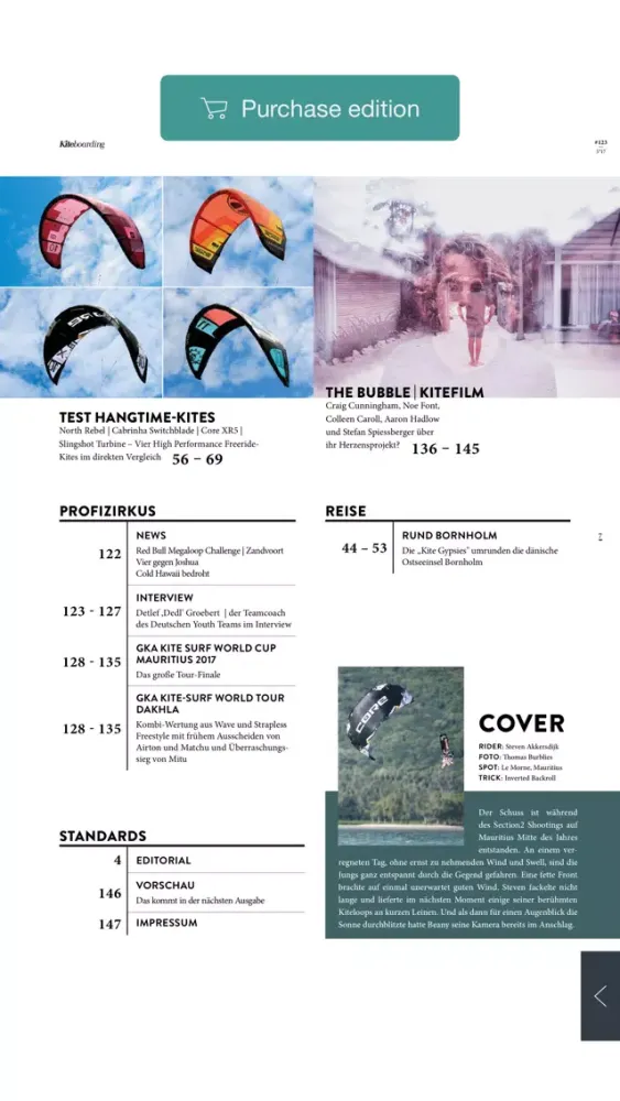 Capturas de tela do Kiteboarding Magazin