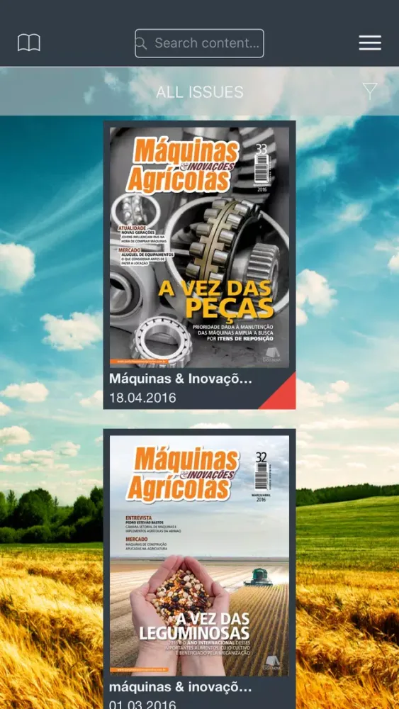 Tangkapan layar Máquinas & Inovações Agrícolas