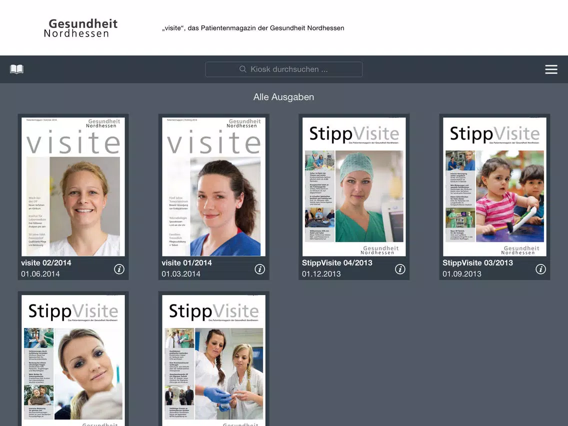 Tangkapan skrin visite - das Patientenmagazin der Gesundheit Nordhessen iPad 