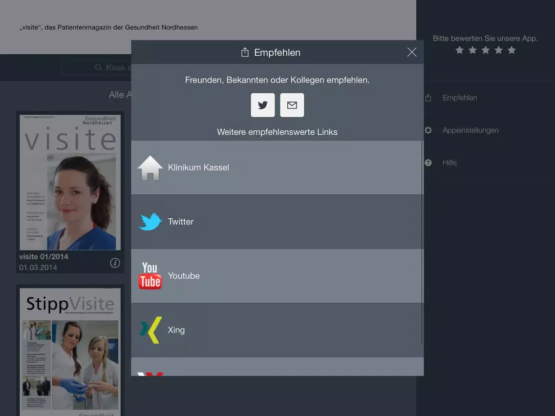 Screenshot di visite - das Patientenmagazin der Gesundheit Nordhessen iPad 
