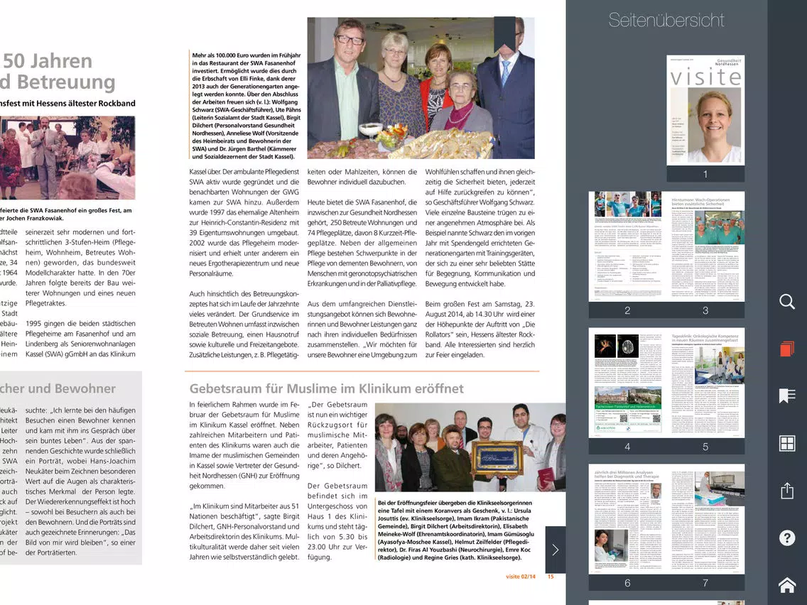 Tangkapan skrin visite - das Patientenmagazin der Gesundheit Nordhessen iPad 