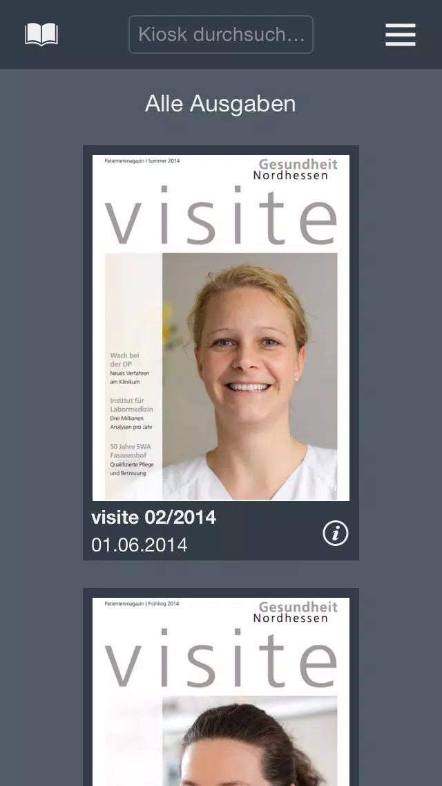 Tangkapan skrin visite - das Patientenmagazin der Gesundheit Nordhessen