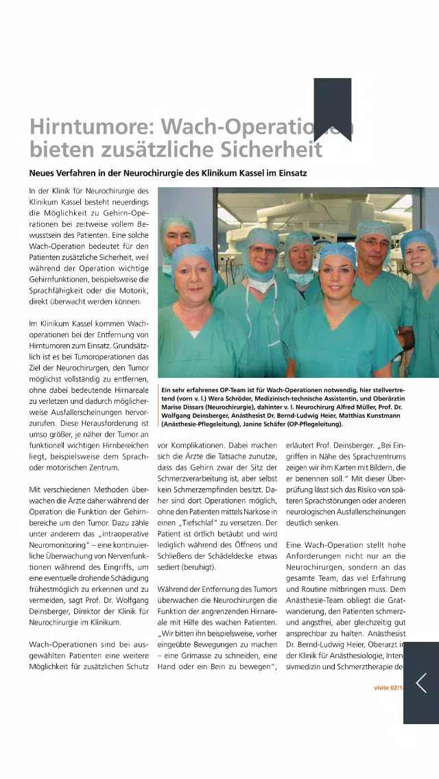 Tangkapan skrin visite - das Patientenmagazin der Gesundheit Nordhessen