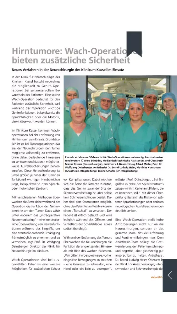 Screenshot di visite - das Patientenmagazin der Gesundheit Nordhessen