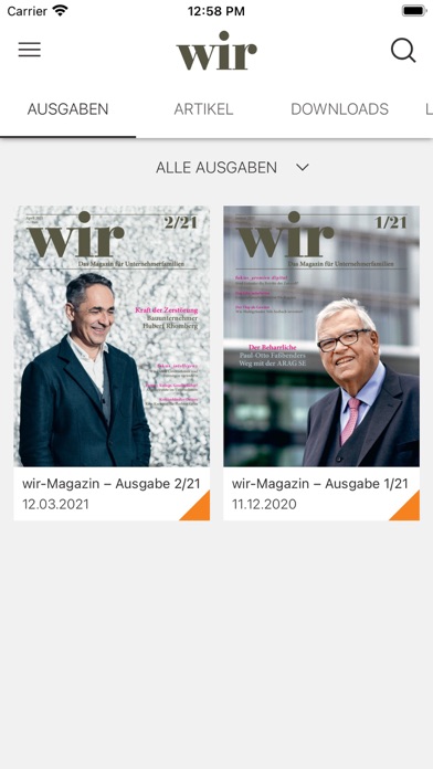 wir-Magazin Digital Screenshots
