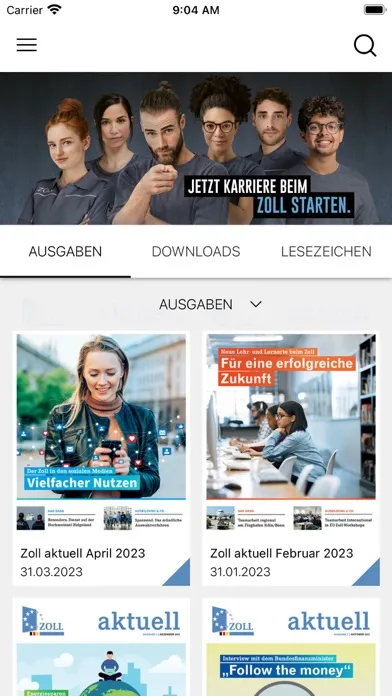 Zrzuty ekranu Zoll aktuell