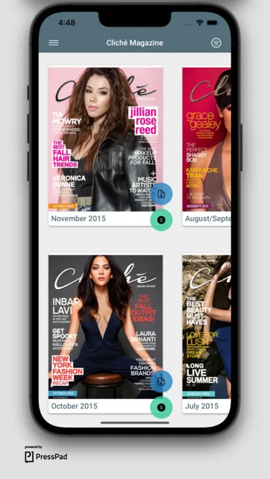 Cliché Magazine app Screenshots