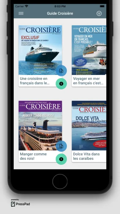 Captures d'écran de Guide Croisière