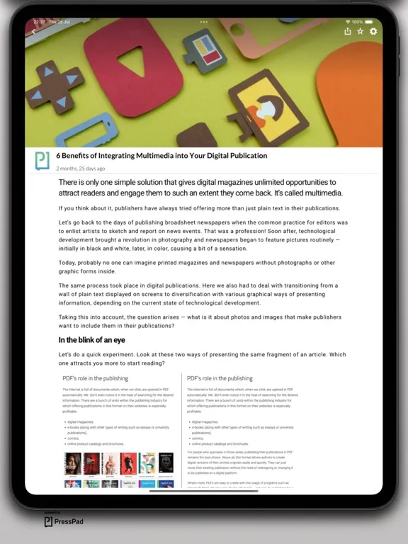 Tangkapan skrin App Marketing News iPad 