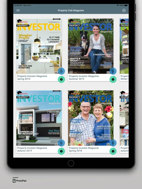 Screenshot di Property Club Magazine iPad 