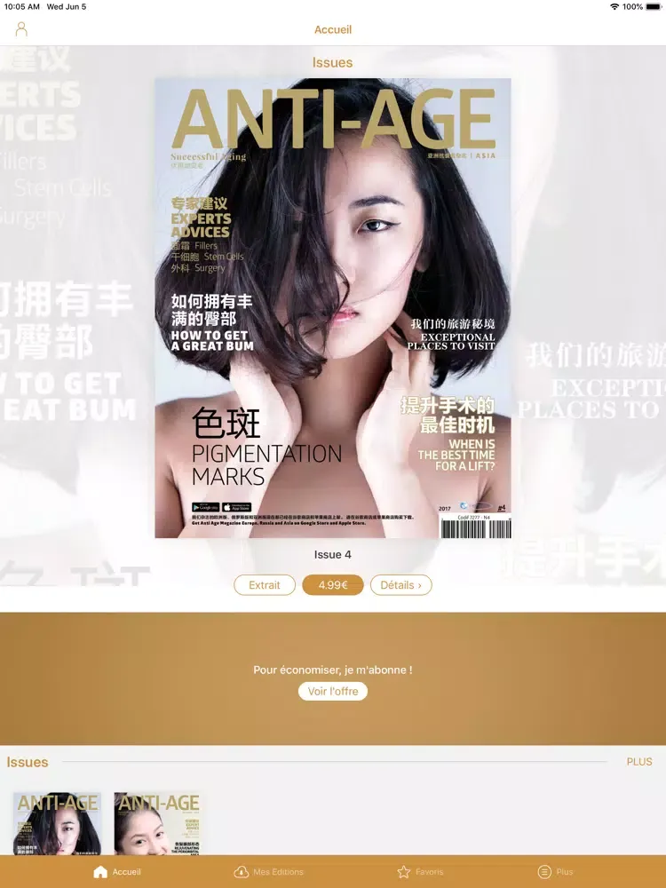 Capturas de tela do Anti Age Magazine Asia iPad 