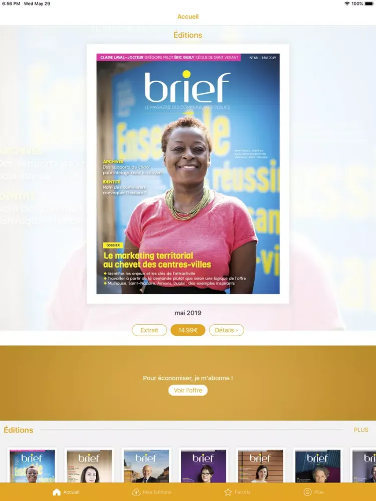 Capturas de tela do Brief Magazine iPad 