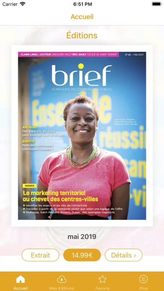 Capturas de tela do Brief Magazine