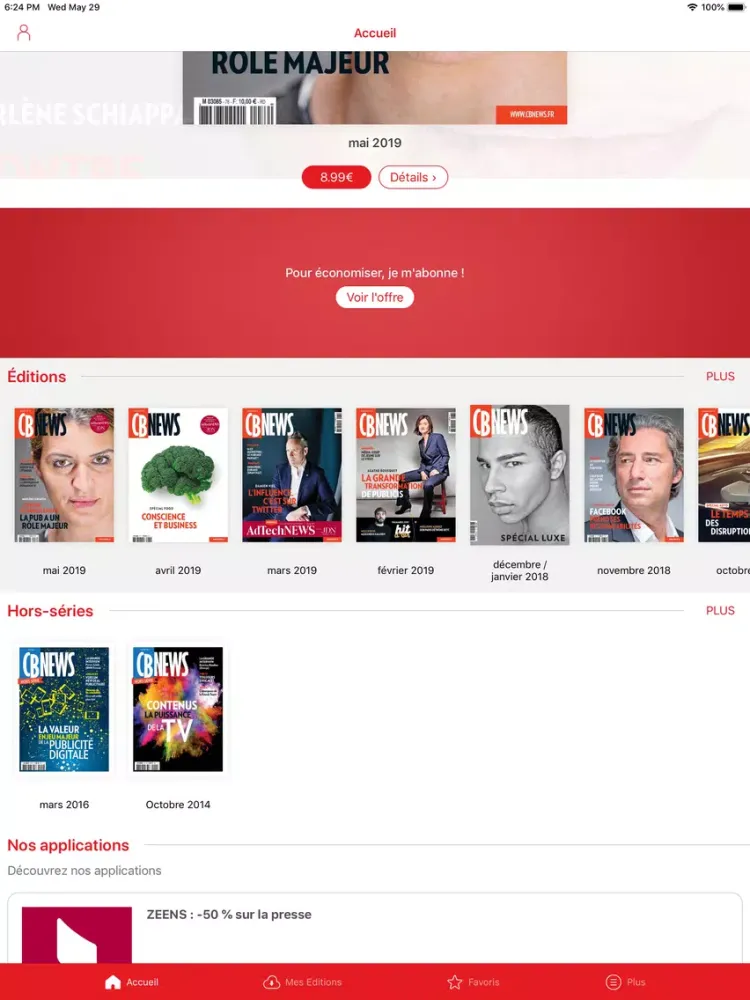 Capturas de pantalla de CBNews le mag iPad 