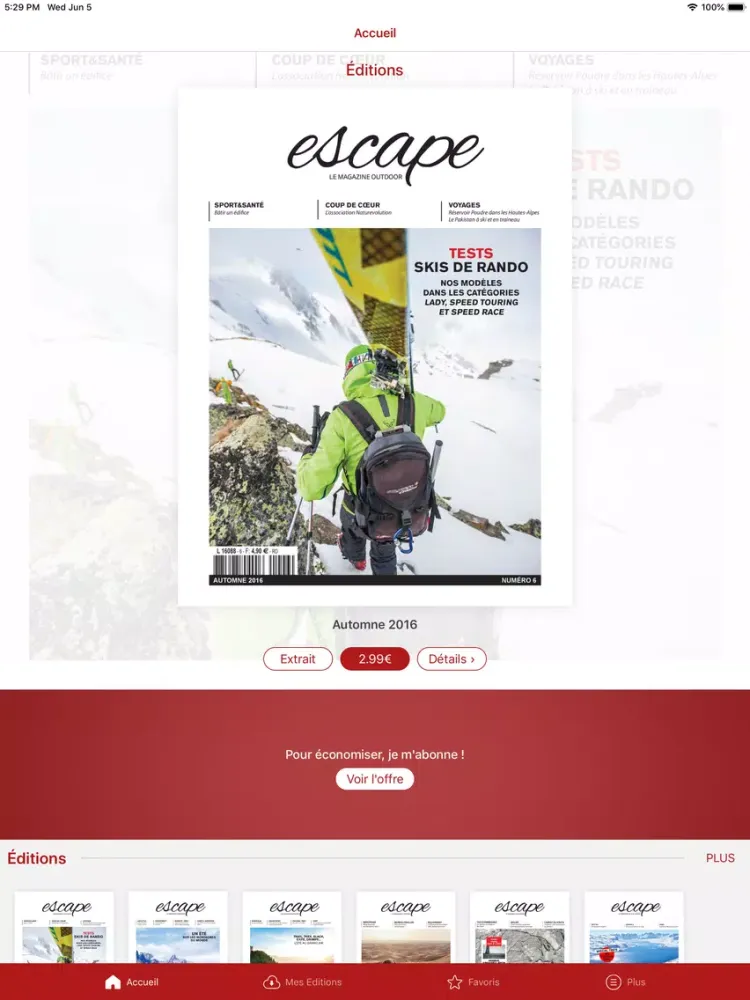 ภาพหน้าจอของ Escape - Le magazine outdoor iPad 