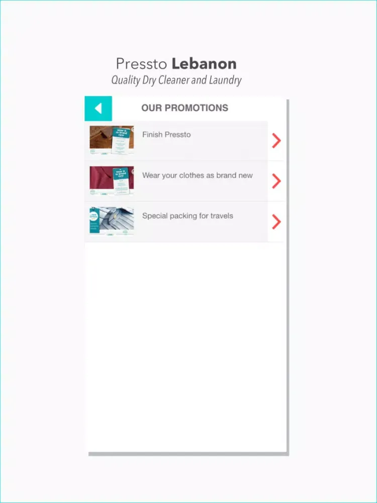 Capturas de tela do Pressto Lebanon iPad 