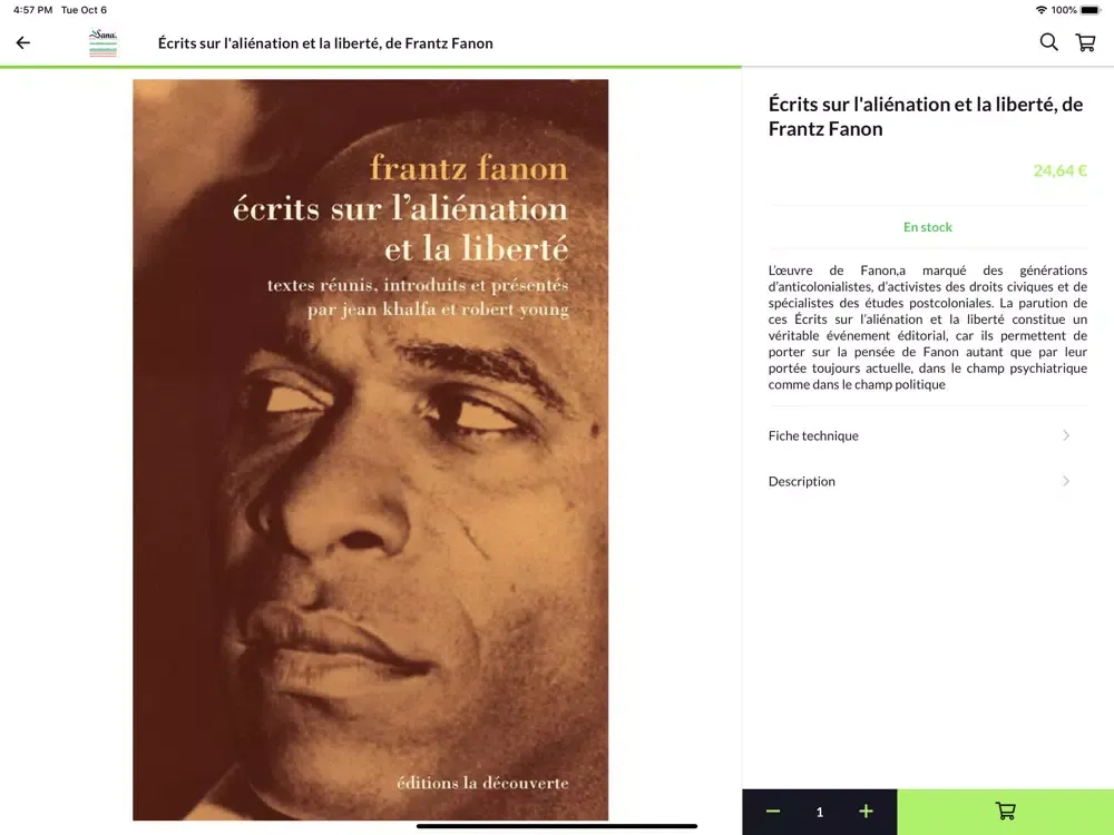 Librairie Sana iPad 应用截图