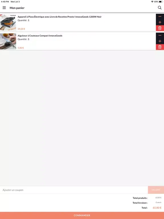 Tangkapan layar Taboutiqueprivee iPad 