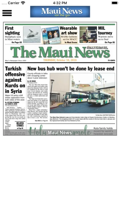 Capturas de tela do Maui News On The Go